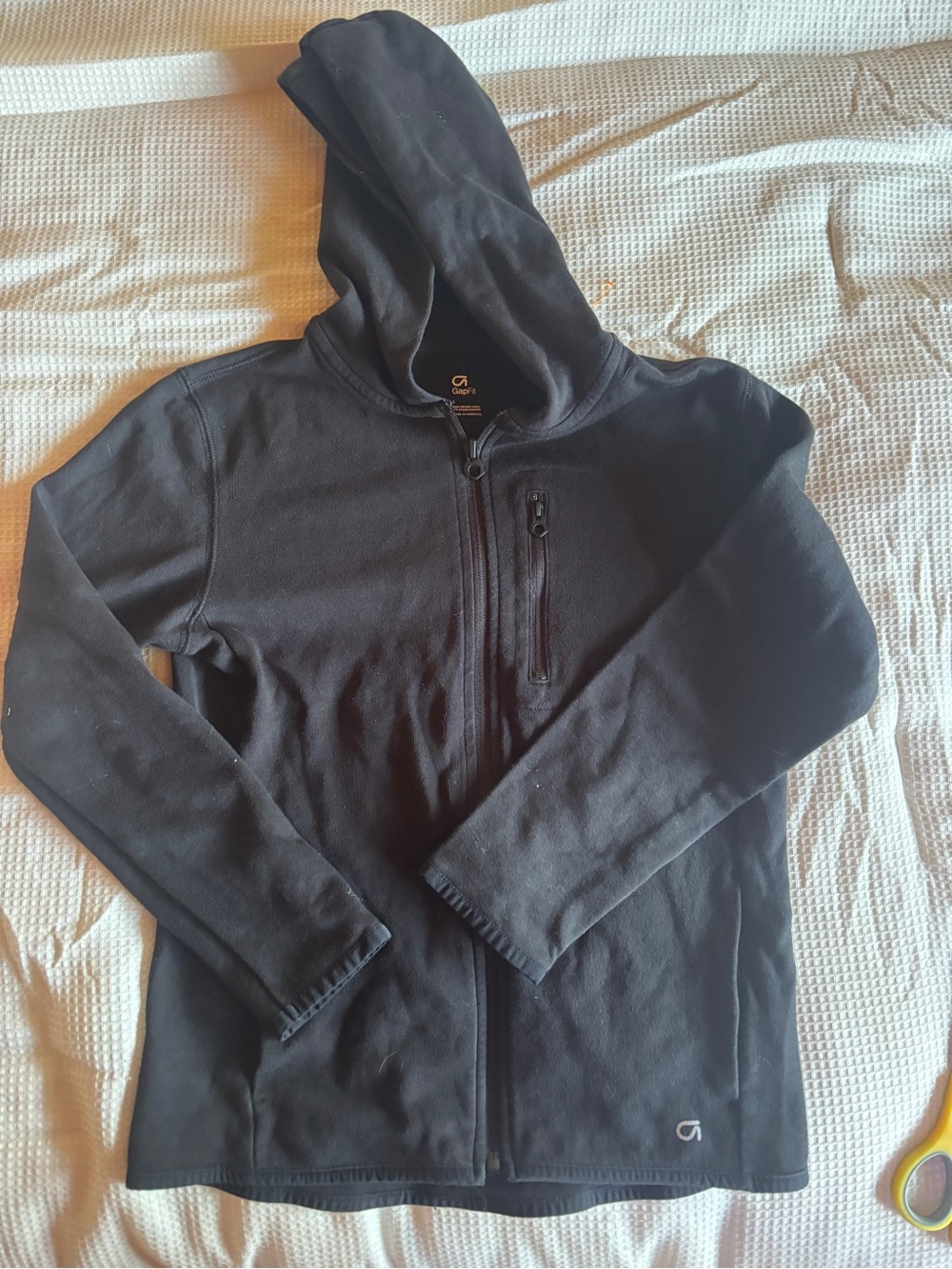 gapfit girls size 10 black full zip hoodie athletic sweatshirt nwot